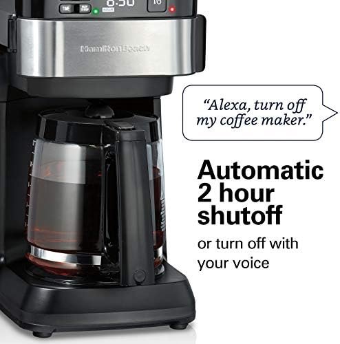 Hamilton Beach Works with Alexa Smart Coffee Maker, Programmable, 12 Cup Capacity, Black and Stainless Steel (49350) – A Certified for Humans Device - Image 8