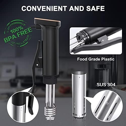 Sous Vide Machine, Sous Vide Cooker 1100W, Immersion Circulator Cooker, Stainless Steel with Touch Control, Accurate Temperature, Time Control and Fast heating, Low Noise, IPX7 Waterproof - Image 8