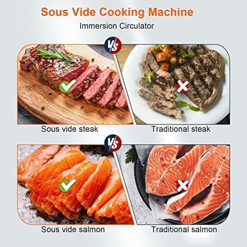 Upesitom Sous Vide Machine 1100W Sous Vide Cooker, IPX7 Waterproof Immersion Circulator Precisional Cooker with Temperature Control, Digital Timer, Ultra-quiet & Fast Heating, Touch Control - Image 5