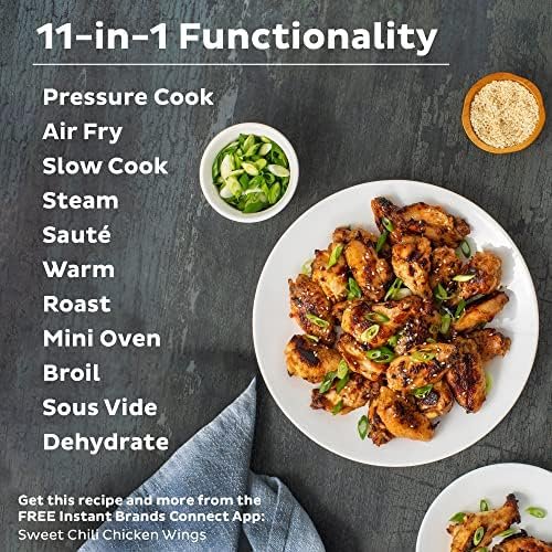 Instant Pot Duo Crisp Pressure Cooker 11 in 1, 8 Qt with Air Fryer, Roast, Bake, Dehydrate and more & Genuine Instant Pot Tempered Glass lid, Clear 10 Inch (26 cm) 8 Quart - Image 5