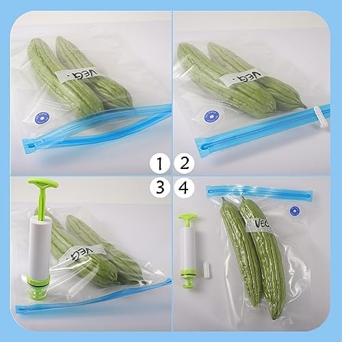 Sous Vide Bags - 20 Pack Reusable Vacuum Zipper Bags, 3 Size Vacuum Sealer Bags and 2 Sealing Clips Set for Sous Vide Cooking, Food Storage Bags for Anova and Joule Cookers - Image 6