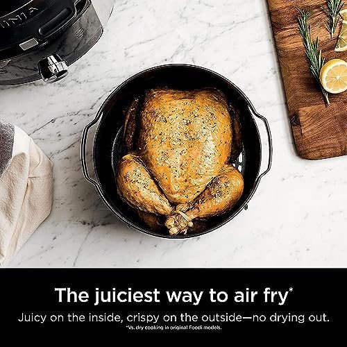 Ninja OL601 (OL601QBK -BLACK) Foodi XL 8 Qt. Pressure Cooker Steam Fryer with SmartLid, 14-in-1 that Air Fries, Bakes & More, with 3-Layer Capacity, 5 Qt. Crisp Basket & 45 Recipes (Renewed) - Image 8