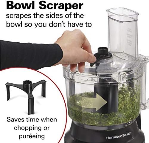 Hamilton Beach 10-Cup Food Processor & Vegetable Chopper with Bowl Scraper, Stainless Steel (70730) and Personal Blender for Shakes and Smoothies with 14 Oz Travel Cup and Lid, Black (51101AV) - Image 4