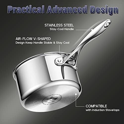 Cooks Standard 10 Piece Multi-Ply Clad Cookware Set, Stainless Steel - Image 6
