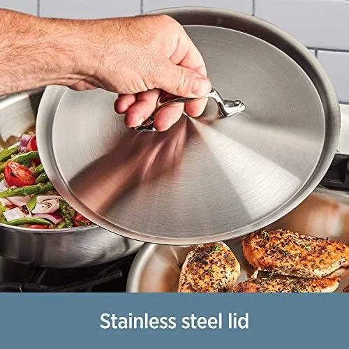 All-Clad D3 3-Ply Stainless Steel Sauté Pan 3 Quart Induction Oven Broiler Safe 600F Pots and Pans, Cookware Silver - Image 7