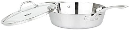 Viking Culinary Contemporary 3-Ply Stainless Steel Sauté Pan, 4.8 Quart, Includes Glass Lid, Dishwasher, Oven Safe, Works on All Cooktops including Induction - Image 5
