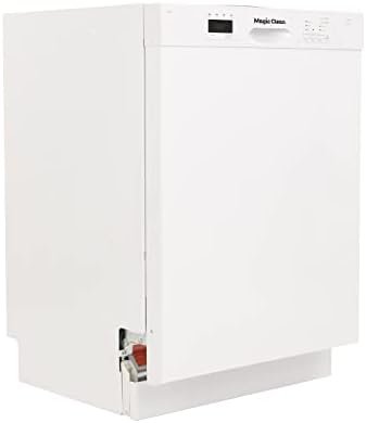 Magic Clean MCDW24WI Dishwasher 24-Inch Built in with 3 Wash Options and Automatic Cycles, Stainless Steel Construction with Electronic Control LED Display, Low Noise Rating, White - Image 3