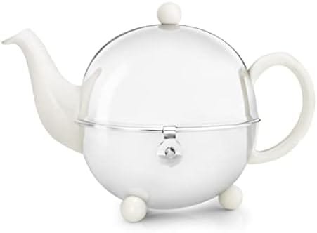 bredemeijer Cosy Teapot, 0.9-Liter, Ceramic Spring White with Insulated Shell - Image 2