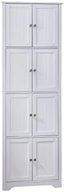 Kings Brand Furniture - Lyons 4-Tier 68" Corner Kitchen Pantry Storage Cabinet with 8 Doors, White - Image 3