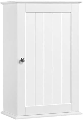 Yaheetech Bathroom Wall Cabinet, Medicine Cabinet with 2 Adjustable Shelves and Single Door, Bathroom Storage Cabinet Wall Mounted MDF Board for Bathroom, Kitchen, Laundry Room, White - Image 2