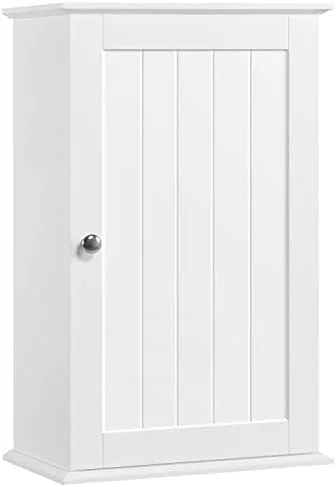 Yaheetech Bathroom Wall Cabinet, Medicine Cabinet with 2 Adjustable Shelves and Single Door, Bathroom Storage Cabinet Wall Mounted MDF Board for Bathroom, Kitchen, Laundry Room, White - Image 2