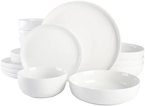 Gibson Home Oslo Porcelain Dinnerware Set, Service for 4 (16pcs), White - Image 2