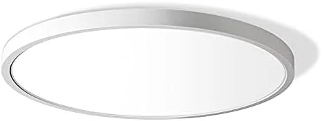 12 Inch LED Flush Mount Ceiling Light Fixture, 5000K Daylight White, 3200LM, 24W, Flat Modern Round Lighting Fixture, 240W Equivalent White Ceiling Lamp for Kitchens, Stairwells, Bedrooms.etc. - Image 2