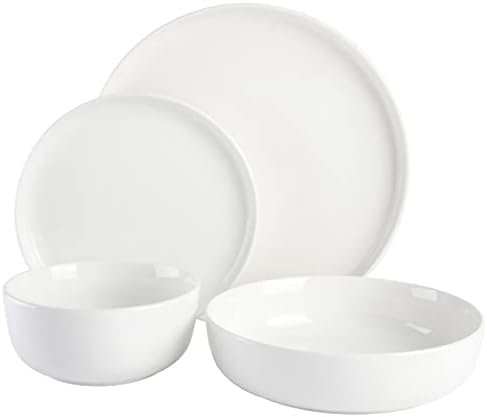 Gibson Home Oslo Porcelain Dinnerware Set, Service for 4 (16pcs), White - Image 3