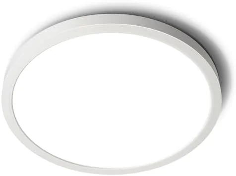 LED Flush Mount Ceiling Light Fixture, 5000K Daylight White, 2400LM, 12 Inch 24W Round Flat Ceiling Lights, 240W Equivalent White Modern Panel Lamp for Bathroom Hallway Kitchen Stairwell, Non-Dimmable - Image 10