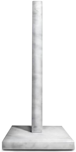 Marble King White Square Marble Paper Towel Holder – Heavy-Duty Roll Stand with Non-Slip Base for Bathrooms, Kitchen Countertops & Cabinets – Robust 100% Marble Design, Not Made of Steel or Plastic - Image 2