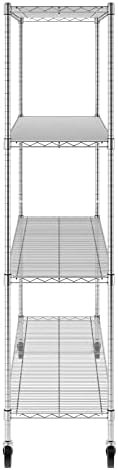SafeRacks NSF Certified Storage Shelves, Heavy Duty Steel Wire Shelving Unit with Wheels and Adjustable Feet, Used as Pantry Shelf, Garage or Bakers Rack Kitchen Shelving - (18"x60"x72" 4-Tier) - Image 4