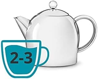 bredemeijer Santhee Double Walled Teapot, 0.5-Liter Stainless Steel Glossy Finish with Glossy Accents - Image 5