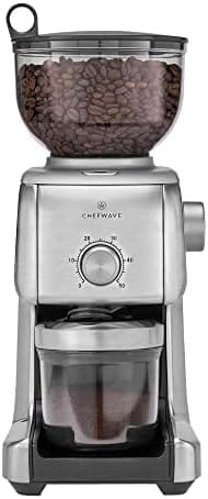 ChefWave Conical Burr Coffee Grinder - 16 Grind Settings Electric Coffee Bean Grinder - Die Cast Aluminum Housing - Scoop, Cleaning Brush - Coarse for French Press, Fine for Espresso - 2 to 10 Cups - Image 10