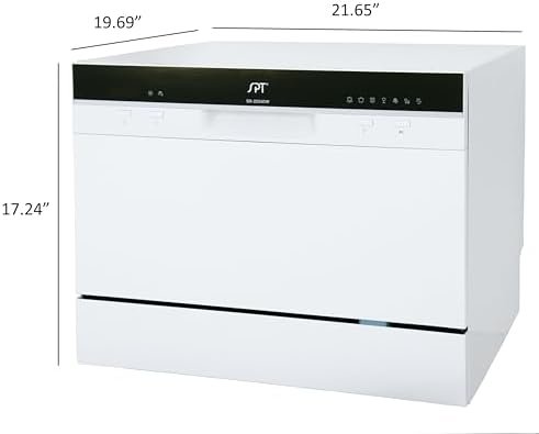 SPT SD-2224DW ENERGY STAR Countertop Dishwasher with Delay Start - Portable Dishwasher with Stainless Steel Interior and 6 Place Settings for Apartment Office And Home Kitchen, White - Image 4
