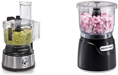 Hamilton Beach Food Processor & Vegetable Chopper, 10 Cups - Bowl Scraper, Stainless Steel & Electric Vegetable Chopper & Mini Food Processor, 3-Cup, 350 Watts, Black (72850) - Image 2