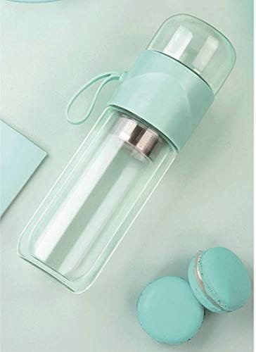 Glass Tea Bottle Double Layer Glass Tea Infuser,14 oz Travel Mug with Strainer Tea Bottle for Loose Leaf Tea-Tea Bottle with Stainless Steel Mesh Filter (Blue)… - Image 6