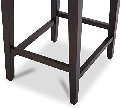 CHITA Counter Height Bar Stools Set of 2, 25" H Seat Height Upholstered Barstools, PU Leather in Dark Blue - Image 7