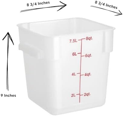 uVeans 6 pack Square Sous Vide Containers With Lids - 8 Quart Restaurant Supplies Food Containers - 3 Containers and 3 Lids Food Service - Image 3