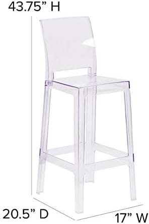 Flash Furniture Ghost Barstool with Square Back in Transparent Crystal - Image 6