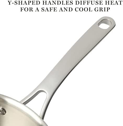 Martha Stewart Castelle 10 Piece 18/8 Stainless Steel Induction Safe Pots and Pans Non-Toxic Cookware Set - Image 5