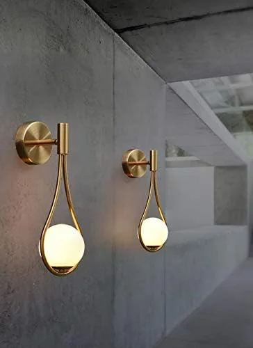 KCO Wall Sconce Mid-Century Drop Design Wall Mounted Light Brushed Brass Wall Lamps, Wall Mount Light Fixture for Bedside Living Room (2 Pack) - Image 9