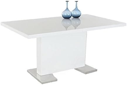 Inspirer Studio IRIS Extendible Dining Table Pedestal Table MDF High-Gloss White - Image 2