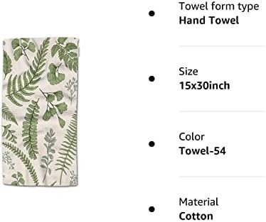 HGOD DESIGNS Green Leaves and Fern Pattern 100% Cotton Soft Bath Hand Towels for Bathroom Kitchen Hotel Spa, 15inX30in - Image 5