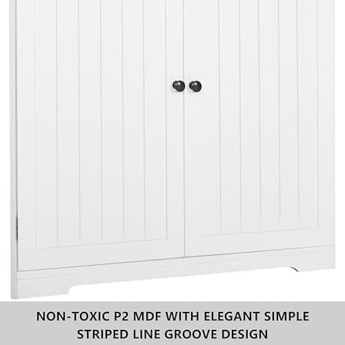 MUPATER Tall Corner Cabinet with Doors and Shelves, 71'' Free Standing Corner Hutch Cabinet Storage for Living Room, Bathroom, Kitchen and Bedroom with Countertop, White - Image 8