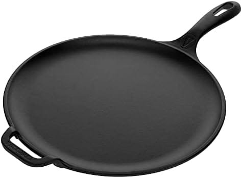Victoria 12-Inch Cast Iron Comal Pizza Pan with a Long Handle and a Loop Handle, Preseasoned with Flaxseed Oil, Made in Colombia - Image 2