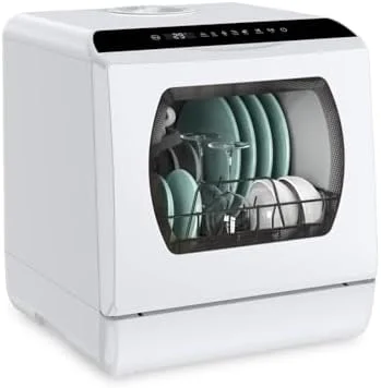 Portable Countertop Dishwasher, 5 Washing Programs Mini Dishwasher with 5L Built-in Water Tank & Inlet Hose, For apartments - Image 2