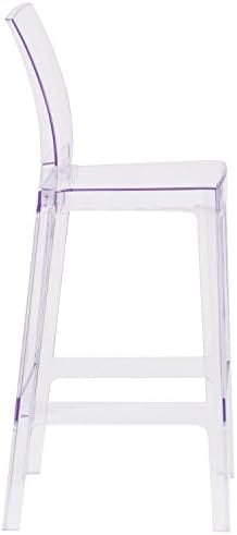 Flash Furniture Ghost Barstool with Square Back in Transparent Crystal - Image 9