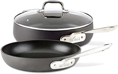 All-Clad HA1 Hard Anodized Nonstick Saute Pan with Lid and Fry Pan Set 4 Quart, 10 Inch Induction Oven Broiler Safe 500F Pots and Pans, Cookware Black - Image 2