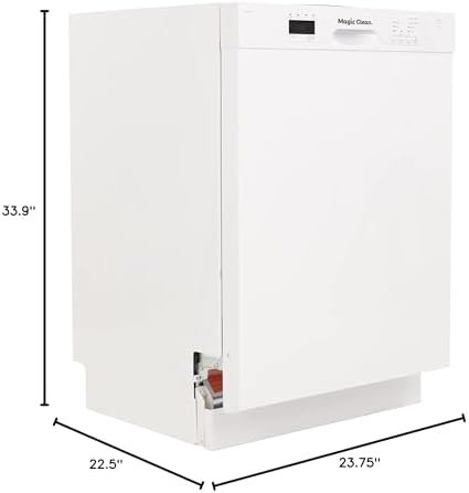 Magic Clean MCDW24WI Dishwasher 24-Inch Built in with 3 Wash Options and Automatic Cycles, Stainless Steel Construction with Electronic Control LED Display, Low Noise Rating, White - Image 10