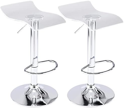 Brage Living Acrylic Bar Stools Set of 2, Backless Transparent Swivel Adjustable Airlift Barstools, Counter Height Bar Chairs for Kitchen Dining Room Pub Cafe (Clear) - Image 2