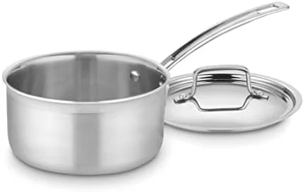 Cuisinart Saucepan with Cover, Triple Ply 2-Quart Skillet, Multiclad Pro, MCP19-18N - Image 2