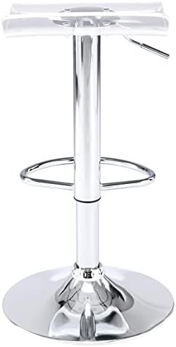 Brage Living Acrylic Bar Stools Set of 2, Backless Transparent Swivel Adjustable Airlift Barstools, Counter Height Bar Chairs for Kitchen Dining Room Pub Cafe (Clear) - Image 10