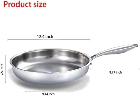 DELARLO Whole body Tri-Ply Stainless Steel 12inch Frying Pan, Oven safe induction skillet,pots and pans set,Suitable for All Stove (Detachable Handle) - Image 4