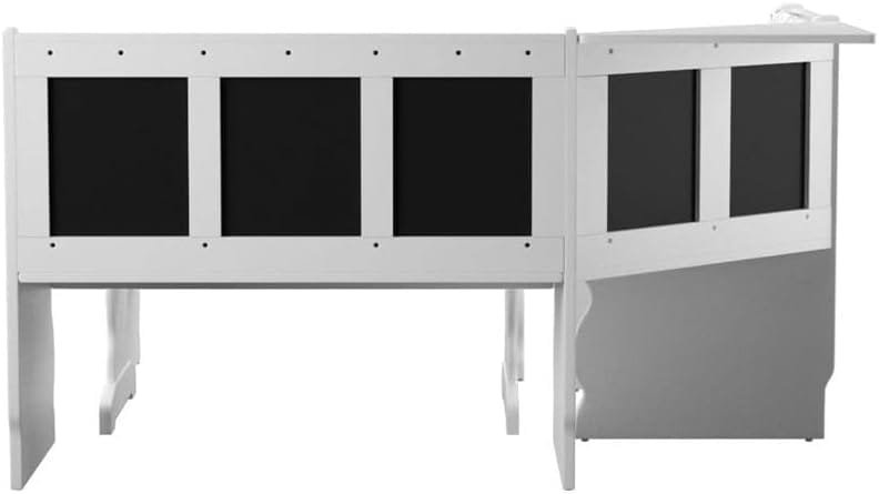 Riverbay Patio Conversation Indoor 3 Piece Kitchen Corner Nook Table Booth Bench Breakfast Dining Set in White - Image 10