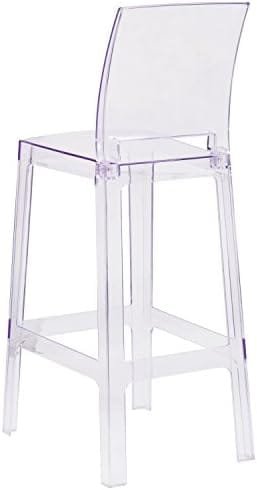 Flash Furniture Ghost Barstool with Square Back in Transparent Crystal - Image 7