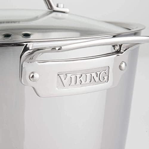 Viking Culinary Contemporary 3-Ply Stainless Steel Soup Pot, 3.4 Quart, Includes Glass Lid, Dishwasher, Oven Safe, Works on All Cooktops including Induction - Image 9