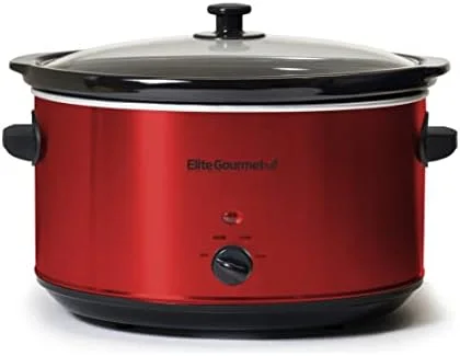 Elite Gourmet MST-900RXT# Electric Ceramic XL Jumbo Slow Cooker, Adjustable Temp, Entrees, Sauces, Stews & Dips, Dishwasher Safe Glass Lid & Crock, 8.5Qt, MetallicRed - Image 9