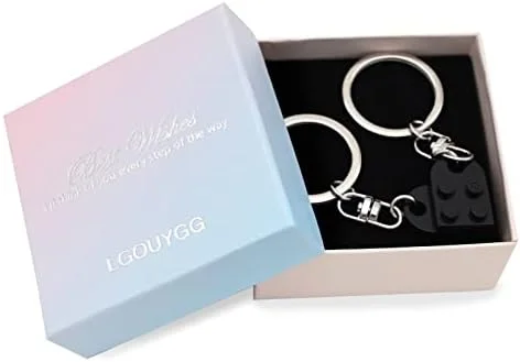 LGOUYGG Matching Brick Keychain for Couples, Cute Heart Shape Keychains Set, Sweet Gifts for Girlfriend Boyfriend Friendship - Image 3