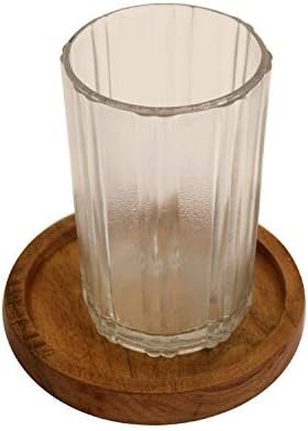 Kaizen Casa Wooden Coasters for Drinks - Natural Acacia Wood Drink Coaster Set for Drinking Glasses, Tabletop Protection for Any Table Type, Set of 4 - Image 6