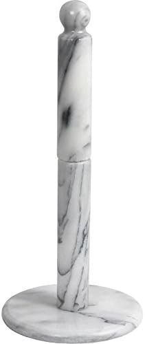 Greenco White Marble Paper Towel Holder, Hand Crafted, 12.5” H x 5.5” W - Image 2